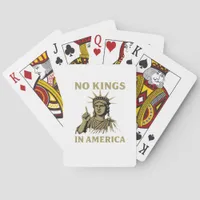 No Kings In America Statue Of  No Kings Day Protes Poker Cards