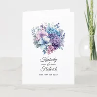 Silver, Icy Blue and Lilac Floral Wedding Program