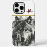 Wolf appears in dawn's misty mountains iPhone 16 pro max case