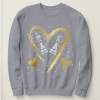 Gold Hearts King and Queen Chess Pieces | Sweatshirt