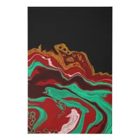 Personalized Black, Gold, Burgundy, Marble Art     Faux Canvas Print