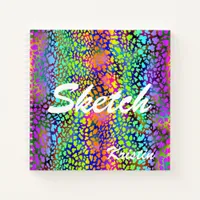 Colorful Animal Print With Name Sketchbook Notebook