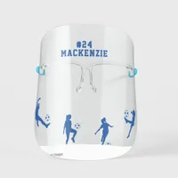 Personalized Child Girl Soccer Player Kicking Ball Kids' Face Shield