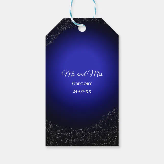 Celestial wedding Full Moon & Stars Midnight blue  Gift Tags