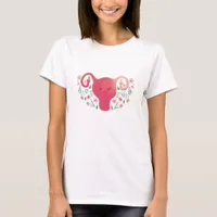 Watercolor Uterus Middle Finger T-Shirt