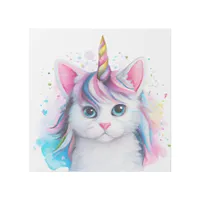 Fluffy Kitten Unicorn Gallery Wrap