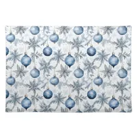 Blue Christmas Tree Ornaments Pattern Cloth Placemat