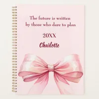 Pink bow inspirational quote 2026 planner
