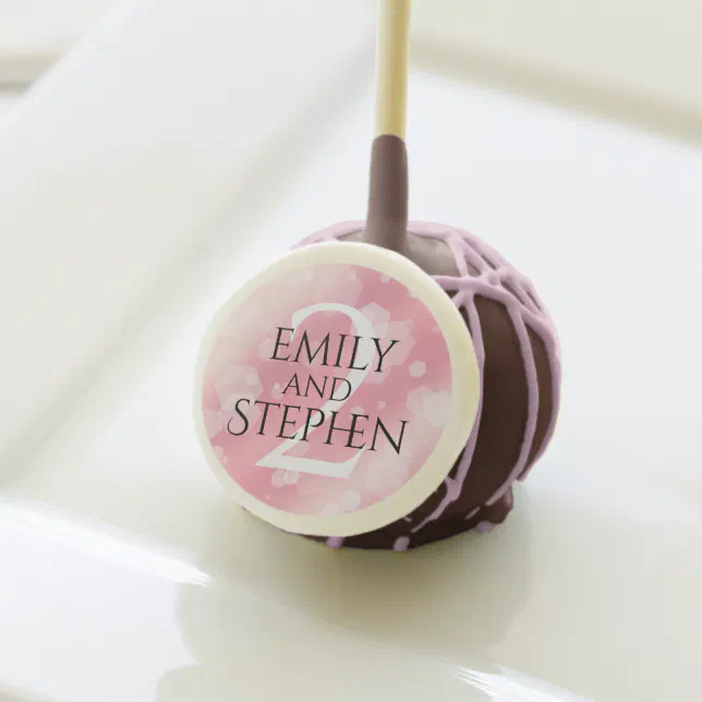 Elegant 2nd Rose Quartz Wedding Anniversary Cake Pops