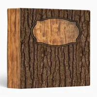 Rustic Faux Piece of Wood Grain Tree Bark 3 Ring Binder