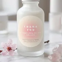 Blush Pink Girly Beige Thank You Small Business Classic Round Sticker