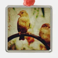 Sparrows Metal Ornament