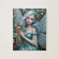 Beautiful December Fairy in Holly Jigsaw Puzzle