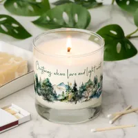 Watercolor Forest Christmas Where Love Light Meet Scented Candle