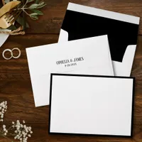Elegant Modern Black & White Wedding Envelope