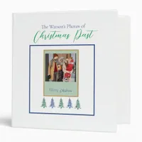 Green Blue Photos of Christmas Past Custom Binder