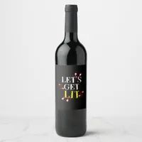 Let's Get Lit Holiday Christmas Classic Wine Label