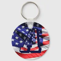 American Flag and Letter "A" Key Chain