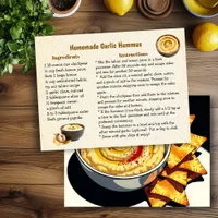 Homemade Garlic Hummus Recipe Card