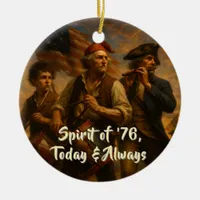Spirit of ’76 Keepsake • 1776–2026 Personalizable! Ceramic Ornament