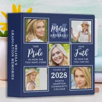Personalized Graduation Navy Blue Photo Album 3 Ring Binder