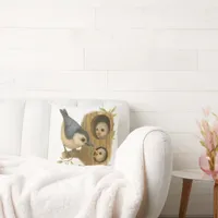 Quirky White-Breasted Nuthatch Throw Pillow
