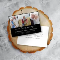 In Loving Memory | Three Photos Funeral Sympathy  Thank You Card