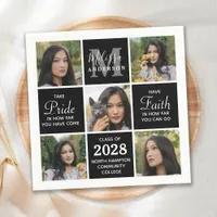 Modern Graduate 5 Photo Collage Graduation Napkins