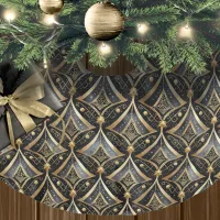 Black Gold Christmas Pattern#15 ID1009  Brushed Polyester Tree Skirt