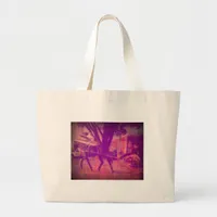 amish horse and buggy pink grunge look large tote bag