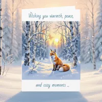 Happy Winter Solstice | Fox in Snow Card