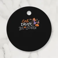 Eat Drink And Be Scary Funny Quote Modern Look Favor Tags