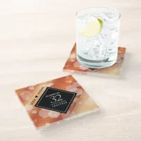 Elegant 32nd Bronze Wedding Anniversary Glass Coaster