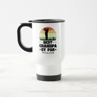 Retro Best Grandpa By Par Golf  | Grandparents day Travel Mug