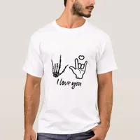 Hands Forming Skeleton Heart Hands Minimal Touch T-Shirt
