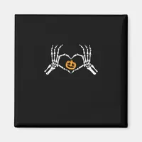 Skeleton Hand Heart Halloween Costume Pumpkin Magnet