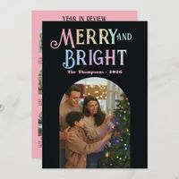 Merry & Bright Year in Review Photos Christmas Holiday Card