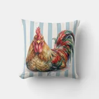 Watercolor Rooster Farm Pillow Cover