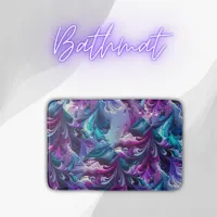 Beautiful Turquoise & Pink Abstract Pattern | Bath Mat