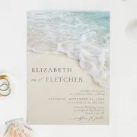 Modern Ocean Beach Destination Wedding Invitation