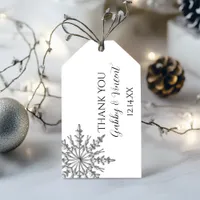 Faux Silver Snowflake Winter Wedding Favor Tags