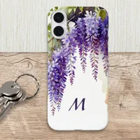 Purple Wisteria Elegant Floral Watercolor iPhone 16 Plus Case