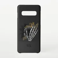 Vintage Gothic Black and Gold Floral Skeleton Samsung Galaxy S10 Case