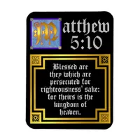 Religious Quote Matthew 5 Gold Illuminated Letter Magnet