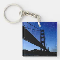 Golden Gate Bridge Photo Edit - Rainy Night Keychain