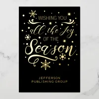 Black Gold Modern Business Holiday Foil Card