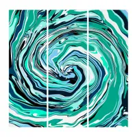 Blue, Teal, Turquoise and White Swirls Marble Art 