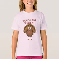 Wonky Quirky Turkey What's For Dinner? Kid's T-Shirt