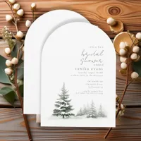 Rustic Winter Bridal Shower Green Arch ID1049 Invitation