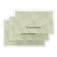 Monogram Name Sage Green Pattern | Acrylic Tray